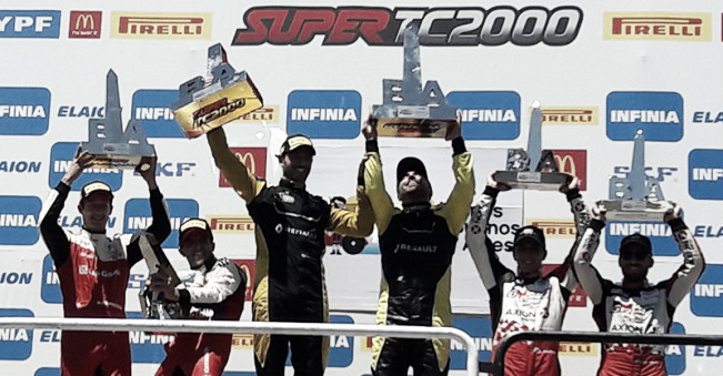 Los tres binomios en el podio | Foto: Súper TC 2000