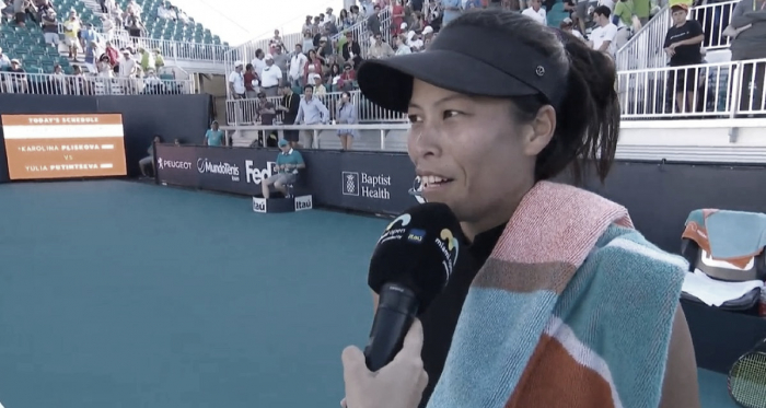 Hsieh hablando post partido | Foto: WTA