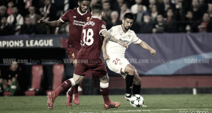 Nolito durante el partido ante el Liverpool en Sevilla / Foto: Fran Santiago