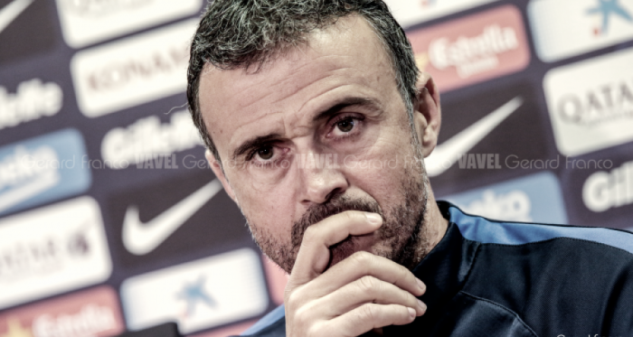 Luis Enrique en una rueda de prensa con el FC Barcelona / Foto: Gerard Franco | VAVEL