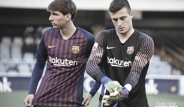 Miranda e Iñaki Peña en un partido del Barcelona B | Foto: Noelia Déniz (VAVEL)