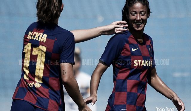 Alexia Putellas y Leila Ouuahabi, jugadoras del FC Barcelona Femenino. FOTO: Noelia Déniz