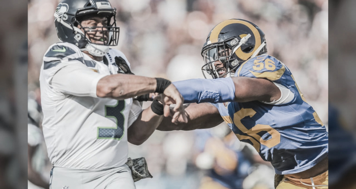 Russell Wilson y Dante Fowler Jr, pilares de las franquicias de los Seahawks y Rams (foto Rams.com)