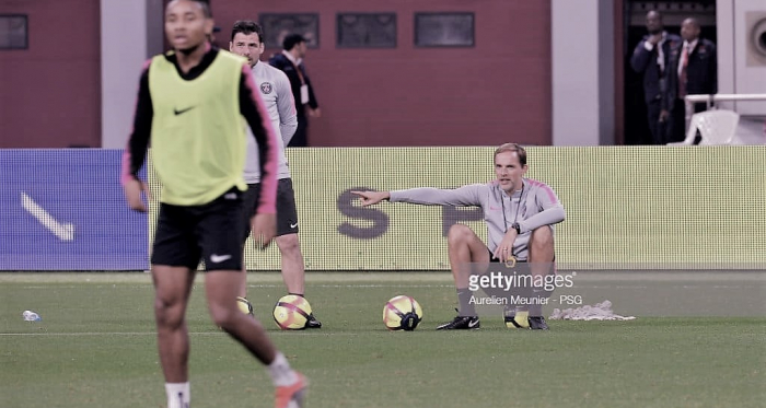 Thomas Tuchel durante un entrenamiento/ Foto: Getty images