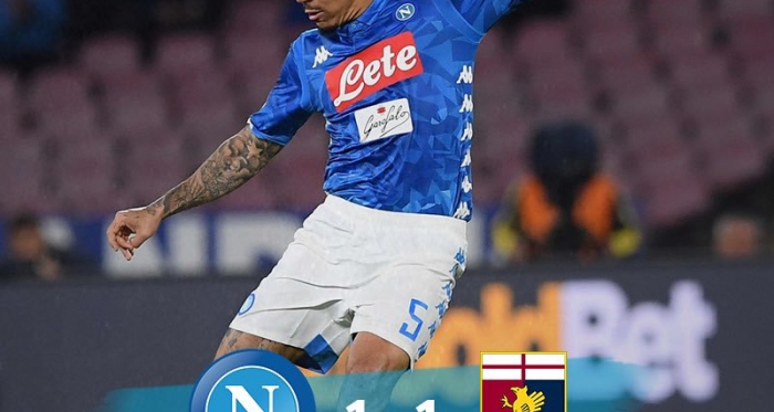 Serie A - Colpo del Genoa in dieci: Napoli fermato 1-1 al San Paolo