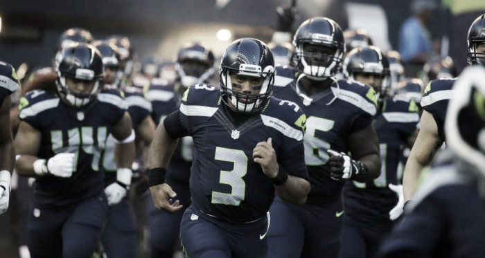 Seattle Seahawks quarterback Russell Wilson leads his team out of the tunnel for a preseason NFL football game against the Minnesota Vikings, Thursday, Aug. 18, 2016, in Seattle. (APPhoto/Elaine Thompson)