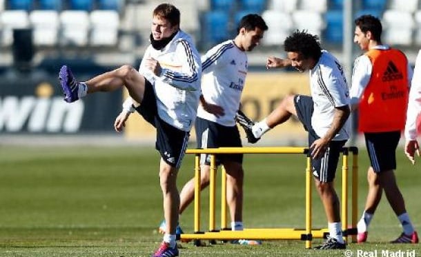 Primer entrenamiento de la semana para preparar la Champions