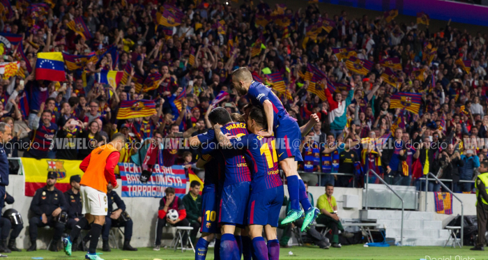 Celebración de un gol en la final de la Copa del Rey 2017/18 | Foto de Noelia Déniz, VAVEL