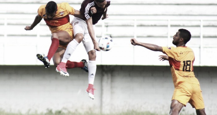 El ataque granate chocó con un muro aurirrojo Foto: Aragua FC