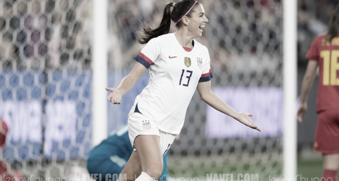 Alex Morgan celebrates her goal (Photo: Vavel,com/Jenny Chuang)