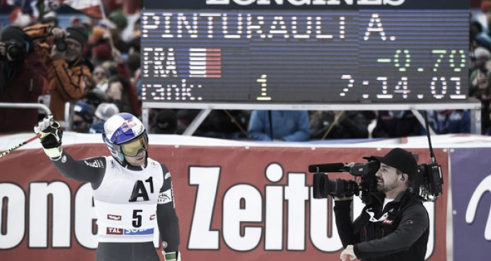 Alexis Pinturault celebrates his victory | Photo: Michel Cottin/Agence Zoom