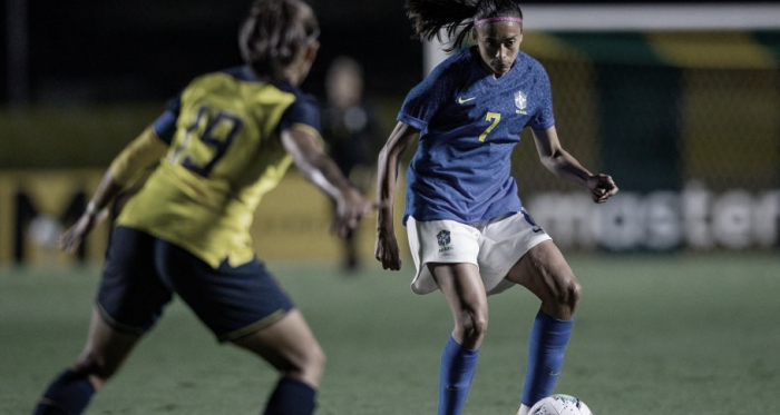Andressa Alves comemora gols na vitória da Seleção Feminina: “Sempre bom marcar”