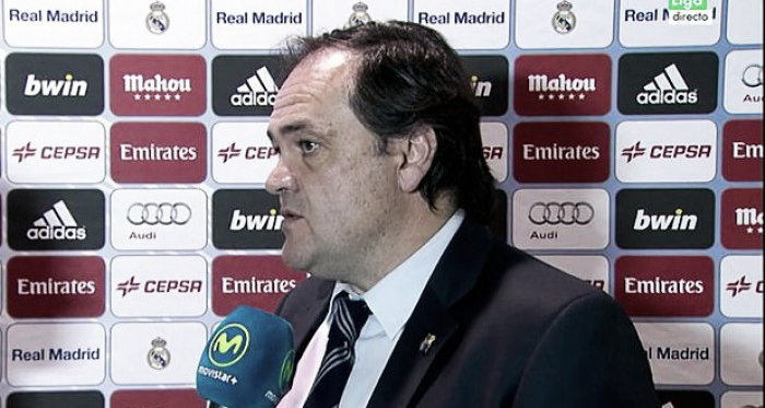 Jokin Aperribay en declaraciones después del partido ante el Real Madrid (Fuente: La casa del fútbol)