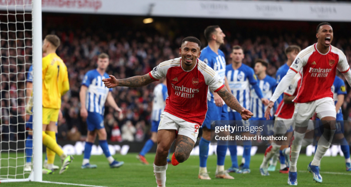 Soccer-Arsenal move top of the league with 2-0 win over Brighton