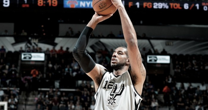 Com 19 pontos e 10 rebotes, LaMarcus Aldridge foi um dos responsáveis pela vitória dos Spurs (Foto: Divulgação/NBA)