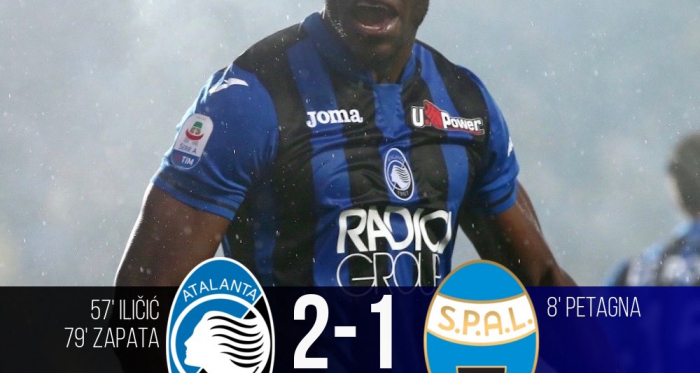 Serie A- L'Atalanta si affida a Ilicic e Zapata per la Champions, piegata un'ottima Spal (2-1)
