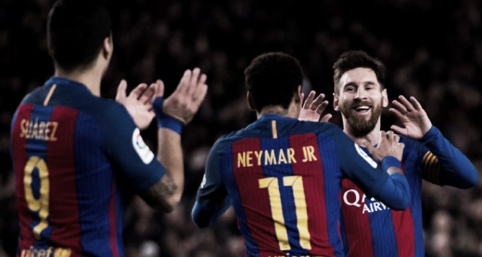 O trio «MSN» marcou 4 dos 6 golos (Foto: espn.com)