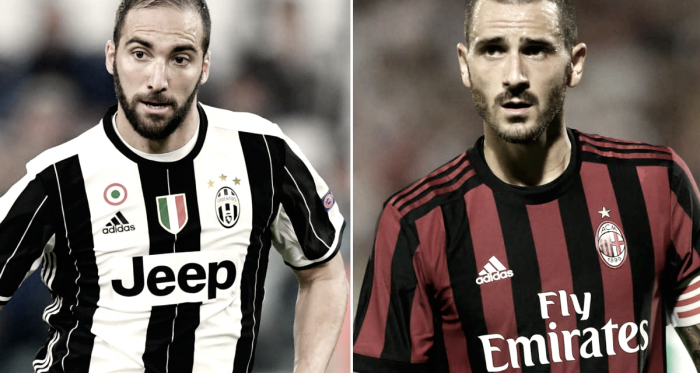 El Milan planea el trueque de Leonardo Bonucci por Gonzalo Higuaín. Fotomontaje Vavel