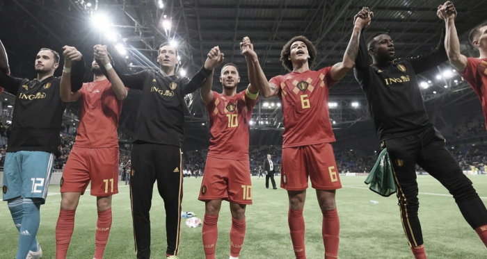 Bélgica celebrando su clasificación para la UEFA Euro 2020 | Fotografía: FIFA 