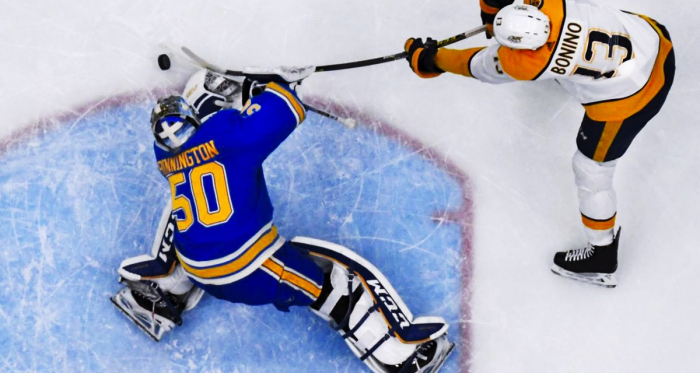 Jordan Binnington has rallied his team back into contention for a playoff spot. | (Photo: Colter Peterson St. Louis Post-Dispatch)