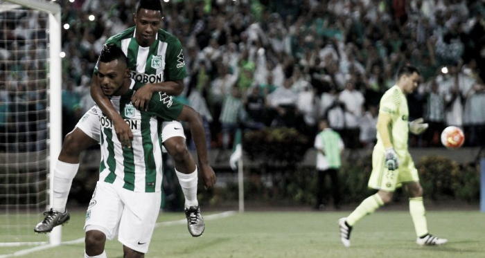 Miguel Ángel Borja fue el 'verdugo' de Sao Paulo y Coritiba en Medellín con cinco goles marcados. | Foto: EFE