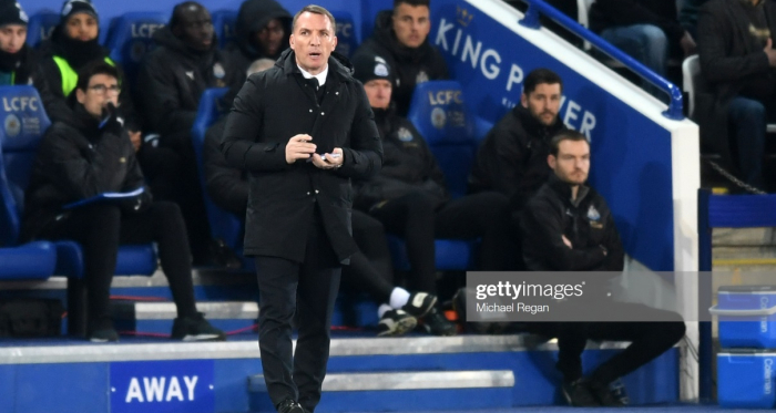 Brendan Rodgers during the defeat to Newcastle United | Photo: Getty/ Michael Regan