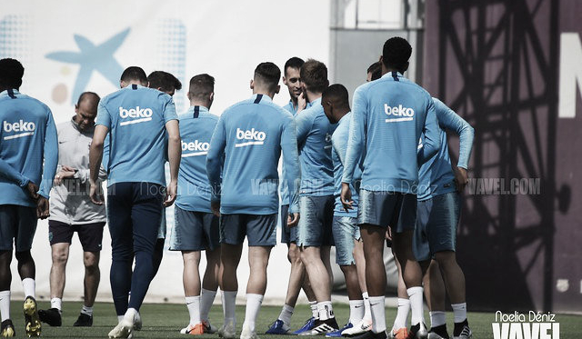 Entrenamiento de los jugadores del Barça. FOTO: Noelia Déniz