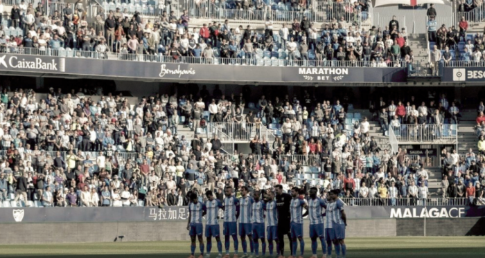 El Málaga CF en su estadio, La Rosaleda. Foto: Málaga CF