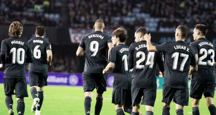 El Real Madrid celebra la victoria en Balaídos. Foto: Liga Santander.