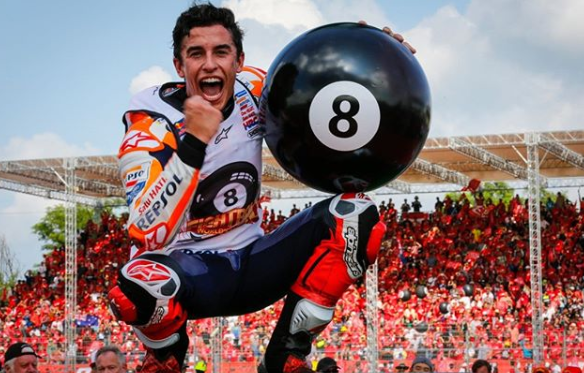 Marc Márquez gana su octavo titulo mundialista. Foto: motogp.com