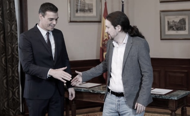 Pedro Sánchez, presidente del Gobierno y Pablo Iglesias, vicepresidente del Gobierno. Foto: Web Oficial de la Moncloa.