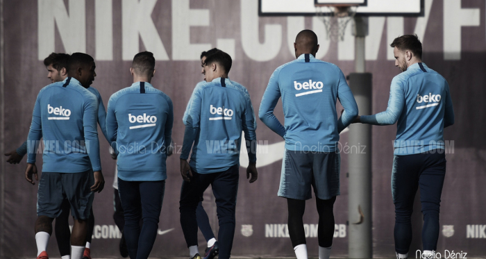 Los jugadores del primer equipo durante un entrenamiento | Foto de Noelia Déniz, VAVEL