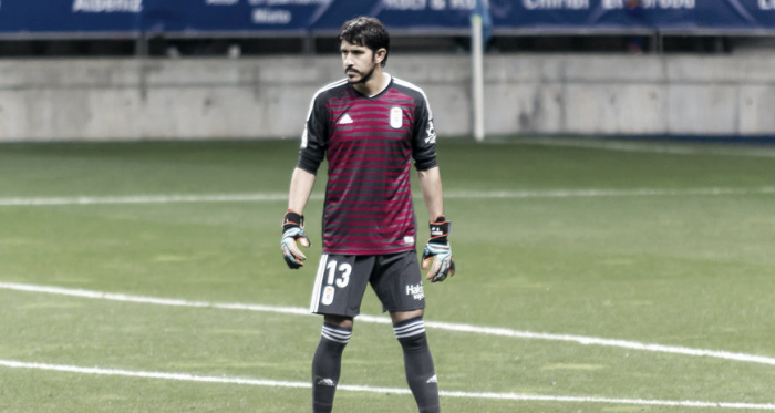 Nereo Champagne durante un encuentro en el Carlos Tartiere. Imagen: hiveminer.com
