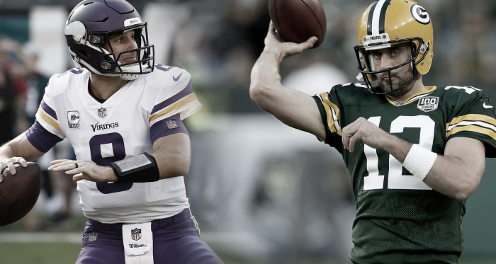 Los quarterbacks Kirk Cousins y Aaron Rodgers (fotomontaje: Mauricio Jiménez)