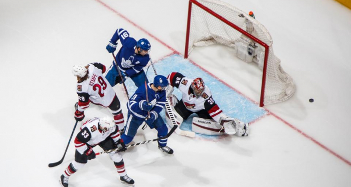 The Maple Leafs' offense was unable to produce against Kuemper. (Photo: NHL.com)