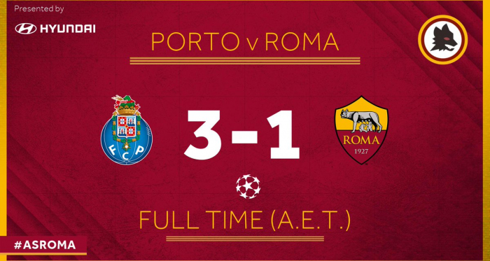 &nbsp;Champions League- Peccato Roma: il Porto vince 3-1 ed elimina i giallorossi!