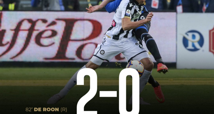 Serie A - Udinese orgogliosa, ma l'Atalanta vola ed è quarta (2-0)