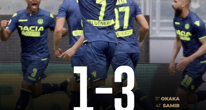 Serie A - Udinese in scioltezza a Frosinone, ma la lotta salvezza resta aperta (1-3)