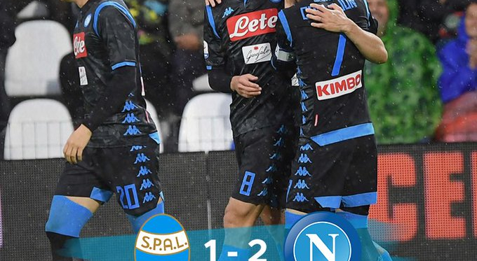 Serie A - Il Napoli batte un'arcigna SPAL: finisce 1-2 al "Mazza" di Ferrara