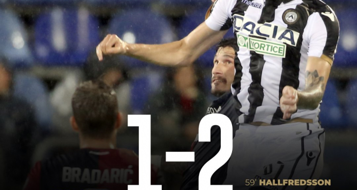 Serie A - Nell'intervallo Tudor ribalta i suoi e l'Udinese vince in Sardegna (1-2)