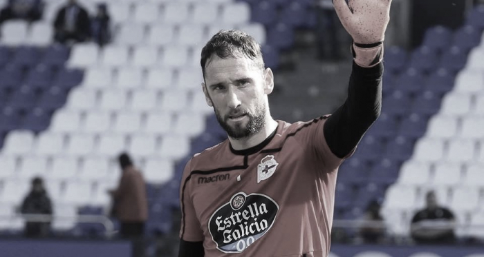 Dani Giménez en un calentamiento previo al partido en Riazor // RCDeportivo