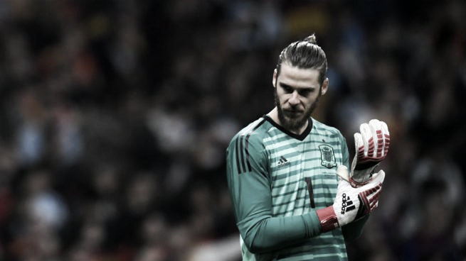 David De Gea en un partido de la Selección Española. Foto: AFP
