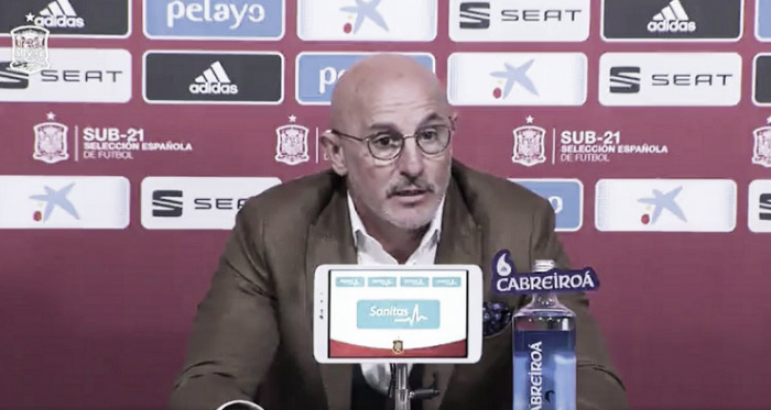 Luis de la Fuente durante la rueda de prensa en la que ofreció la lista/ Foto: Youtube