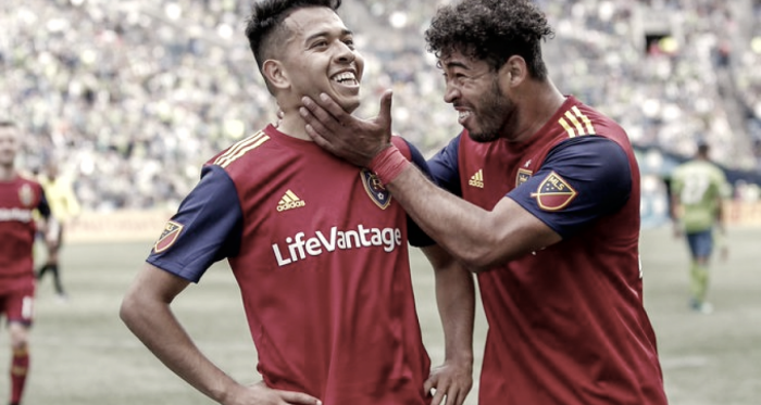 Saucedo celebra el golazo que daría la victoria a su equipo. // Imagen: Real Sant Lake