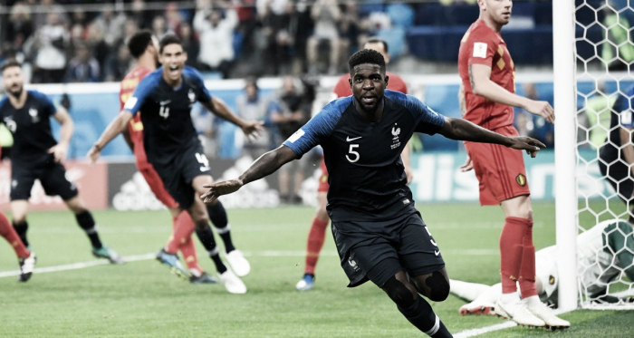Umtiti garantiu o gol após subir mais alto em escanteio (Foto: Divulgação/FFF)