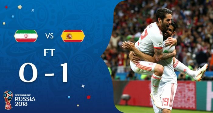 Russia 2018 - L'Iran fa soffrire la Spagna, ma non basta, vincono le Furie Rosse (1-0)