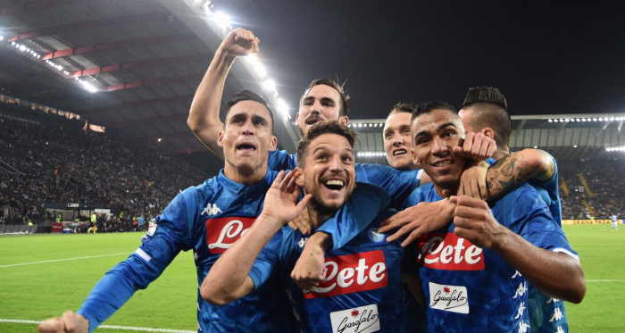  Mertens celebrando la segunda anotación del encuentro | Foto @SSCNapoli