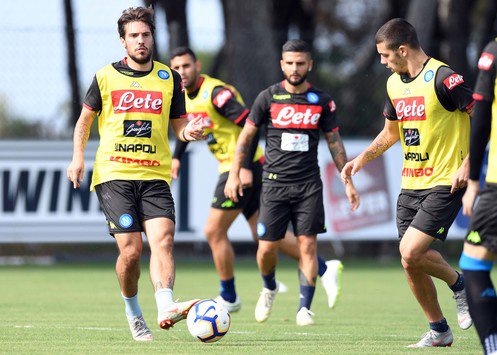 Una sessione d'allenamento del Napoli. Fonte: https://twitter.com/sscnapoli