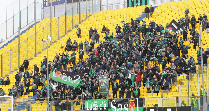 I tifosi del Sassuolo in trasferta. Fonte: https://twitter.com/sassuolous