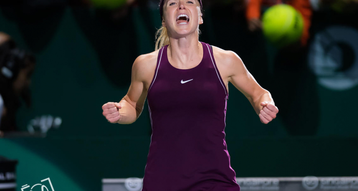Elina Svitolina celebrates her win against Kiki Bertens (J48 Tennis)